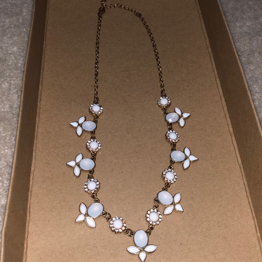 White and gold statement necklace